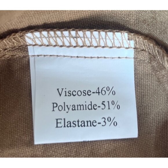 Funyyzo Wide Leg Pants Womens XL Brown New Elastic Waist - Picture 6 of 9